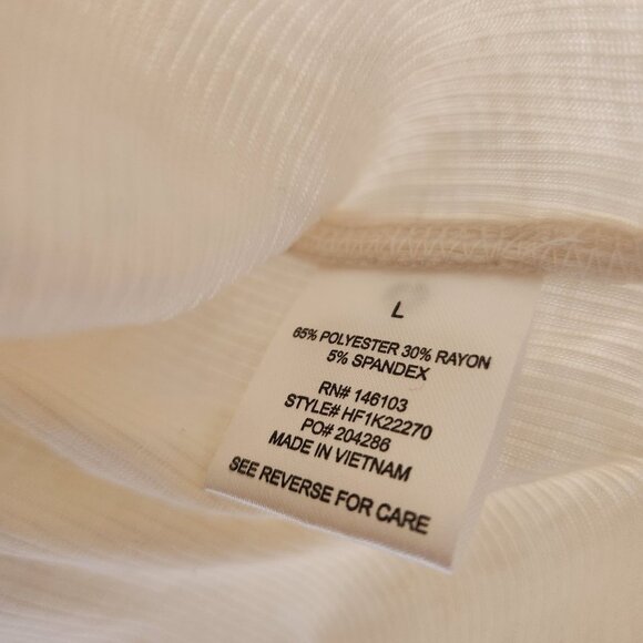 Hippie Rose Surplice V-Neck Top Ribbed Hem Ivory Long Sleeve Juniors Large - Picture 6 of 9